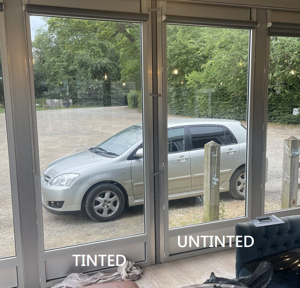 Sputtered tint vs untinted comparison